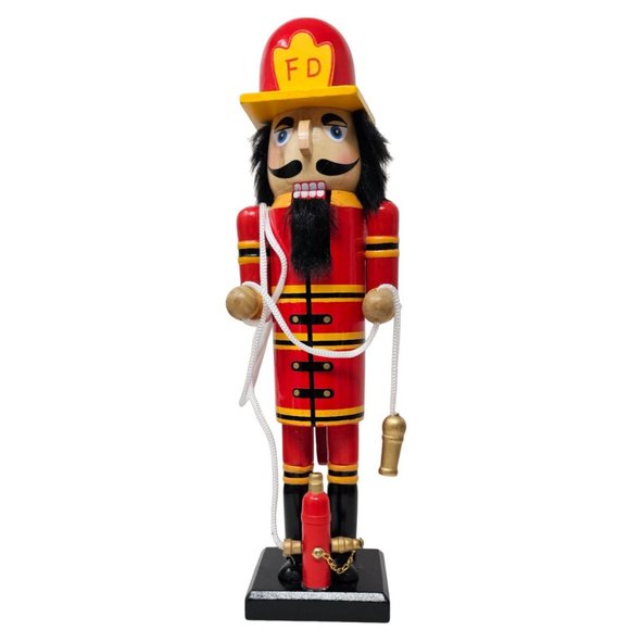Fireman Firefighter Wood 14" Nutcracker - Christmas Gift - Picture 5 of 5